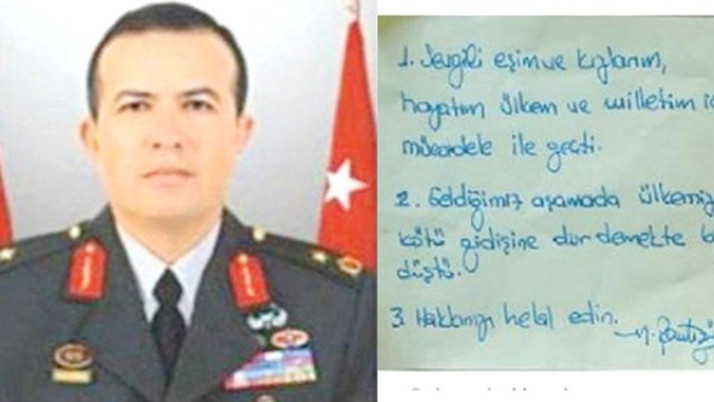 Darbeci generalden karısına itiraf notu! Eğer yapmasaydım...