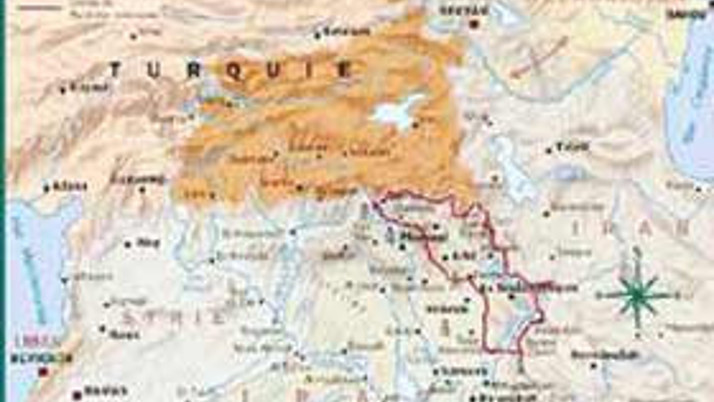 Fransadan Kürdistan haritası