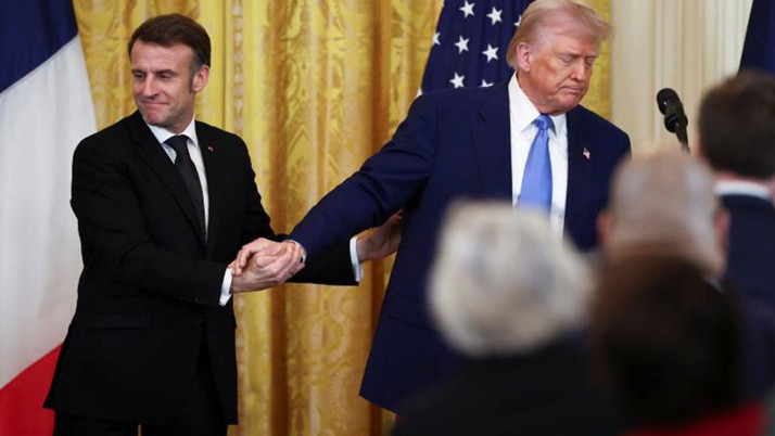 Macron: Gümrük tarifeleri konusunda Trump ile görüşmemiz çok umutlu geçmedi