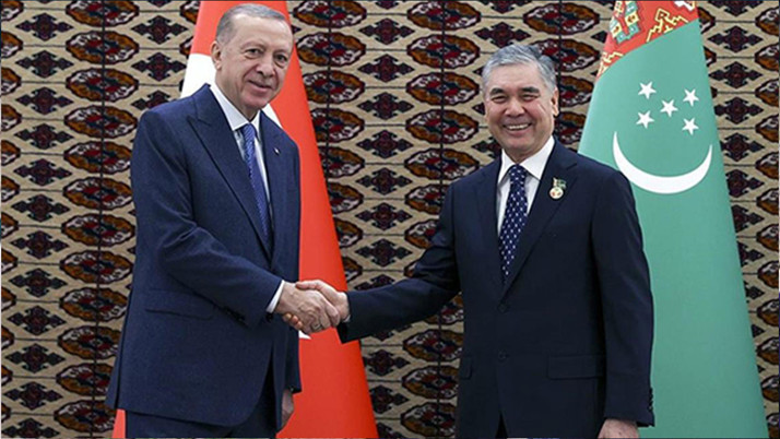 Erdoğan Türkmenistan Milli Lideri Berdimuhammedov ile görüştü