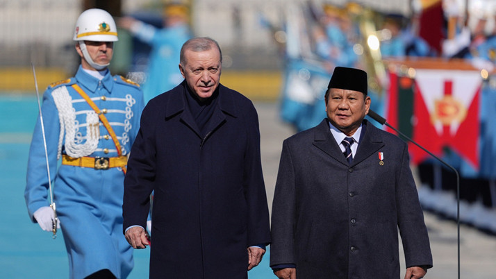 Cumhurbaşkanı Erdoğan, Endonezya Cumhurbaşkanı Subianto'yu resmi törenle karşıladı