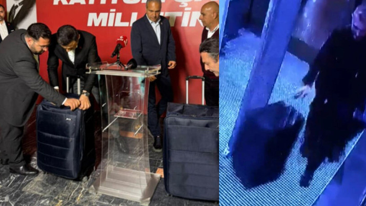 Özgür Çelik canlı yayında İmamoğlu'nun valizleri açarak gösterdi