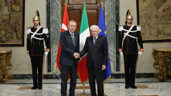 Cumhurbaşkanı Erdoğan ile Mattarella Roma’da bir araya geldi