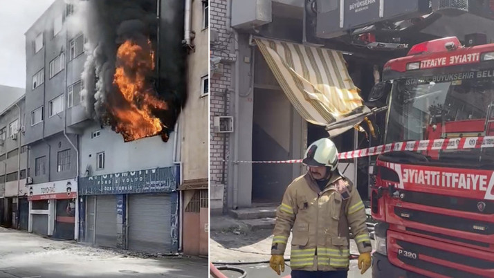 Kağıthane'de tamirhanede yangın çıktı: 1 ölü, 1 yaralı