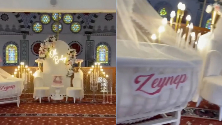 Camide 'baby shower' yaptılar! Müftülükten onay alınmamış