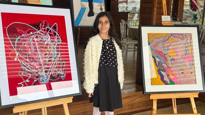 Küçük ressam Zeynep Reyyan Gören'den ilk sergi