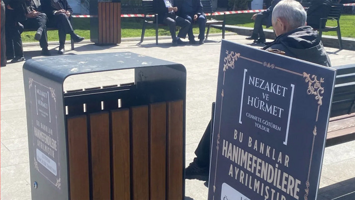 Çorum belediyesi kadınlara özel bank koydu! AK partili başkan o banklarda erkek görünce...