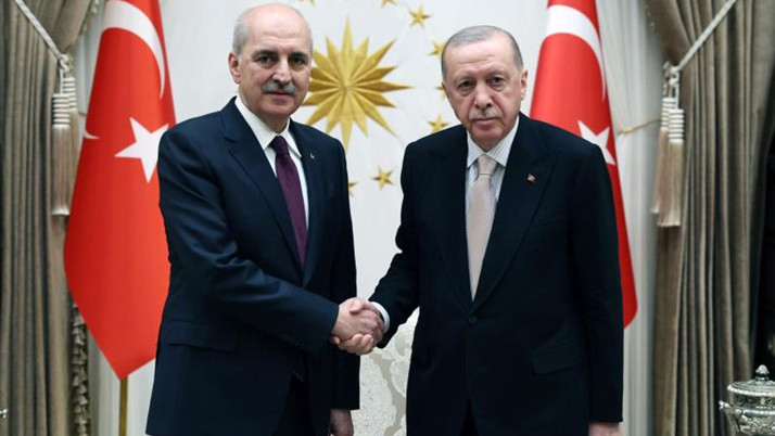 Cumhurbaşkanı Erdoğan, TBMM Başkanı Kurtulmuş'u kabul etti