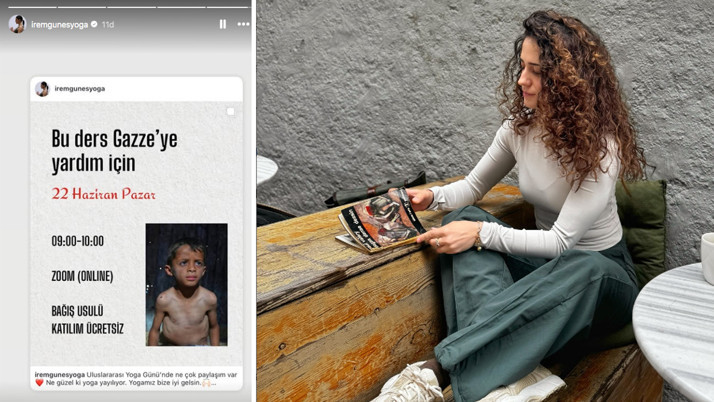 Ünlü yoga eğitmeni İrem Güneş'ten Gazze'ye yardım için bağış yogası