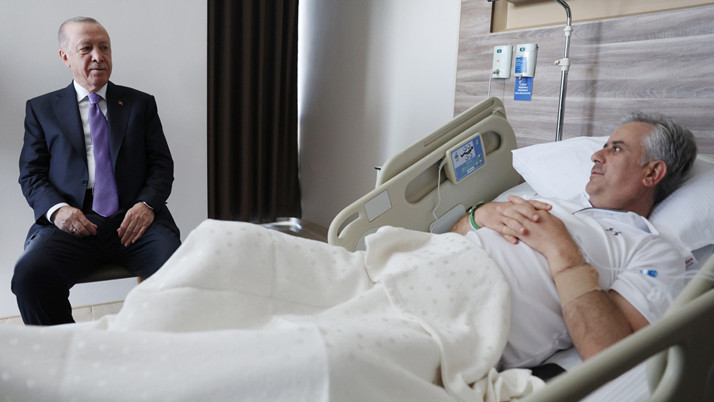 Cumhurbaşkanı Erdoğan'dan Hasan Basri Yalçın'a "geçmiş olsun" ziyareti