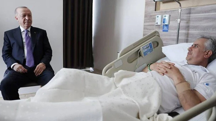 Erdoğan, Hasan Basri Yalçın'ı hastanede ziyaret etti