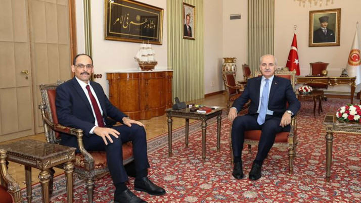 TBMM Başkanı Kurtulmuş, MİT Başkanı Kalın'ı kabul etti