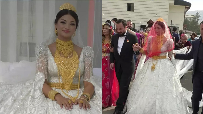 Hakkari'de AK Partili isme aşiret düğünü! Geline yüklü miktarda takı takıldı