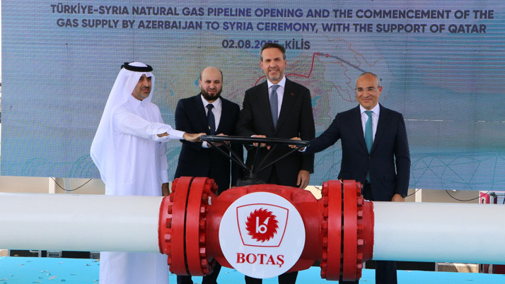 Türkiye'den Suriye'ye ilk doğal gaz akışı başladı