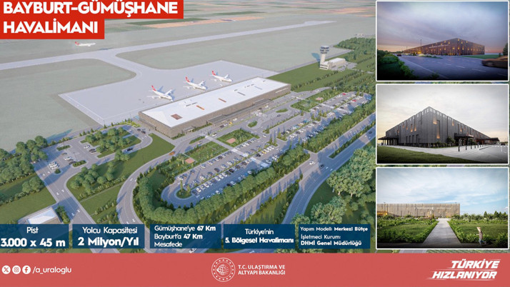 Bölgesel Bayburt-Gümüşhane Havalimanı'nda altyapı çalışmaları tamamlandı