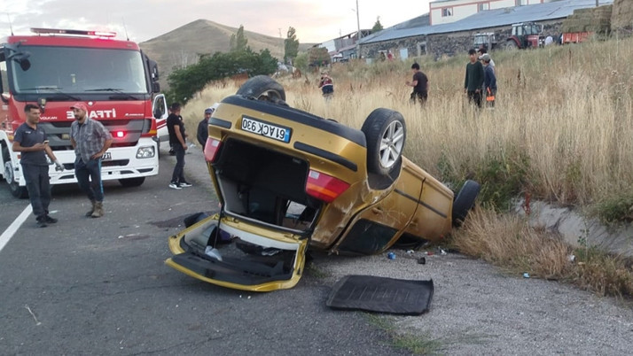 Erzurum'da takla atan otomobildeki 2 kişi öldü