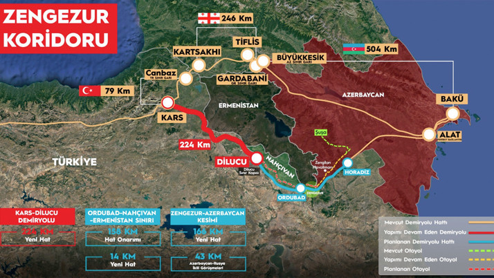 Zengezur Koridorunda tarihi adım! İlk kazma cuma günü vurulacak
