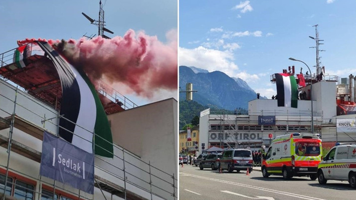 Viyana'da Filistin destekçileri, Gazze'ye dair tarafsız yayın için kamu yayıncı kuruluşunun merkezine girdi