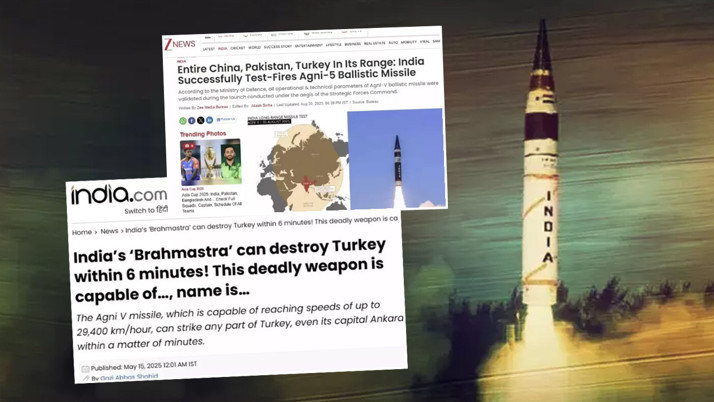 Hindistan medyası füze testinin ardından sınırı aştı, Türkiye'yi küstah sözlerle hedef aldı!