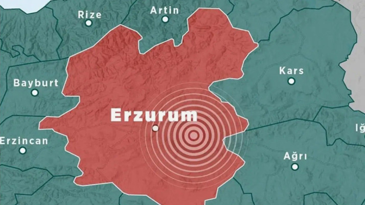 Erzurum'da 4,4 büyüklüğünde deprem meydana geldi