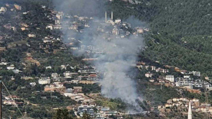 Alanya'da villalara yakın ağaçlık alanda çıkan yangın söndürüldü