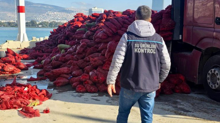 İzmir'de kaçak avlanan 27 ton midye ele geçirildi