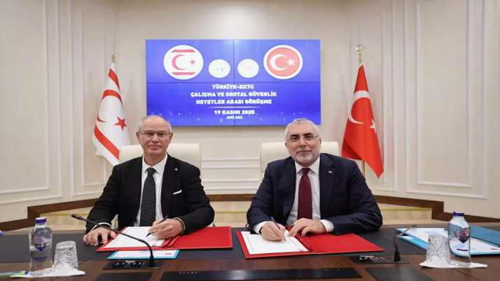 Türkiye ve KKTC Çalışma ve Sosyal Güvenlik Bakanlıkları arasında işbirliği anlaşması imzalandı