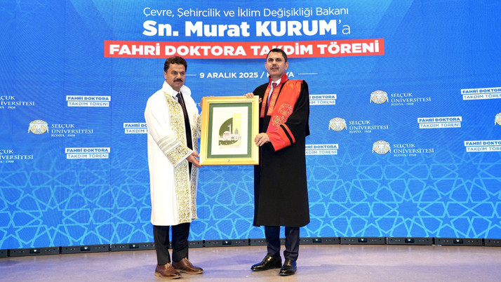 Bakan Kurum'a Selçuk Üniversitesi'nden fahri doktora ünvanı