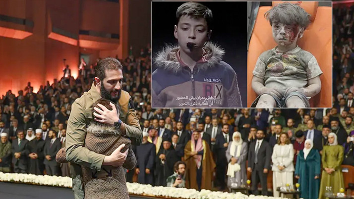 Halep'teki yıkımın sembol ismiydi Ümran bebek Şara ile sahnede böyle kucaklaştı