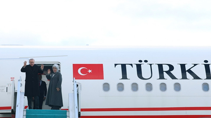 Cumhurbaşkanı Erdoğan, Türkmenistan'a gitti