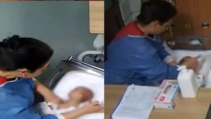 Bebek döven cani hemşireden bir skandal daha! Yeni darp görüntüleri çıktı