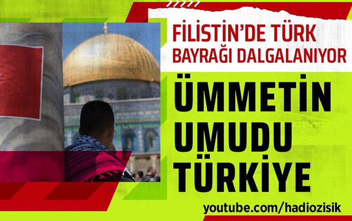 Filistinliler, İsrail askerlerine karşı ellerinde Türk bayrakları ile mücadele ediyor!