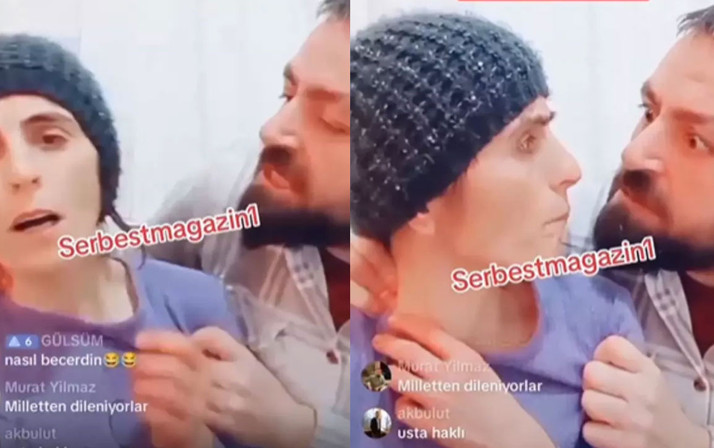 TikTok rezaleti! Canlı yayınında eşine şiddet uyguladı! Kadın, kocasına kafa atarak kurtarabildi