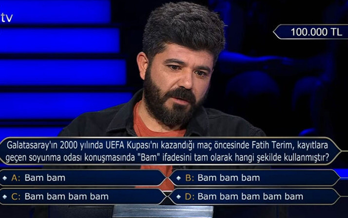 Kim Milyoner Olmak İster'e damga vuran Fatih Terim sorusu