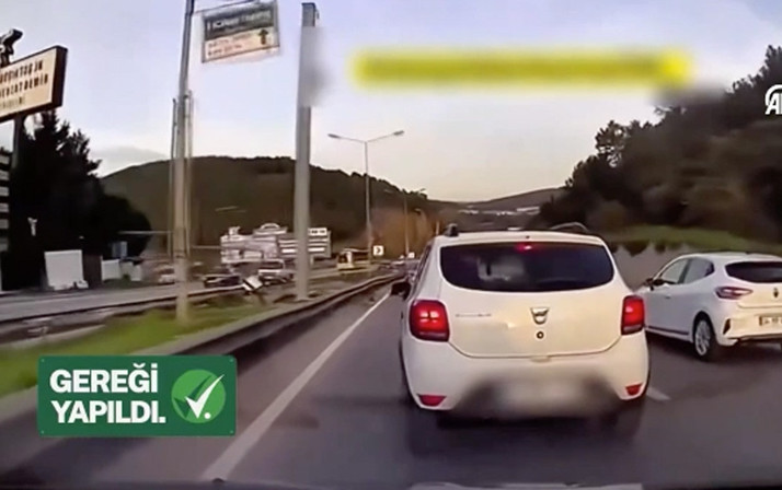 Ümraniye'de trafikte makas atıp trafiği tehlikeye atan o sürücü yakalandı