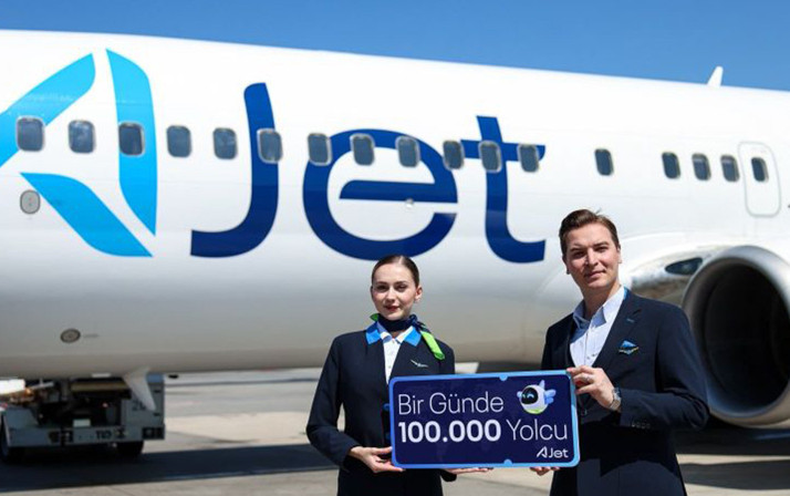 AJet, dün 101 bin 545 kişiyi taşıyarak günlük yolcu rekoru kırdı