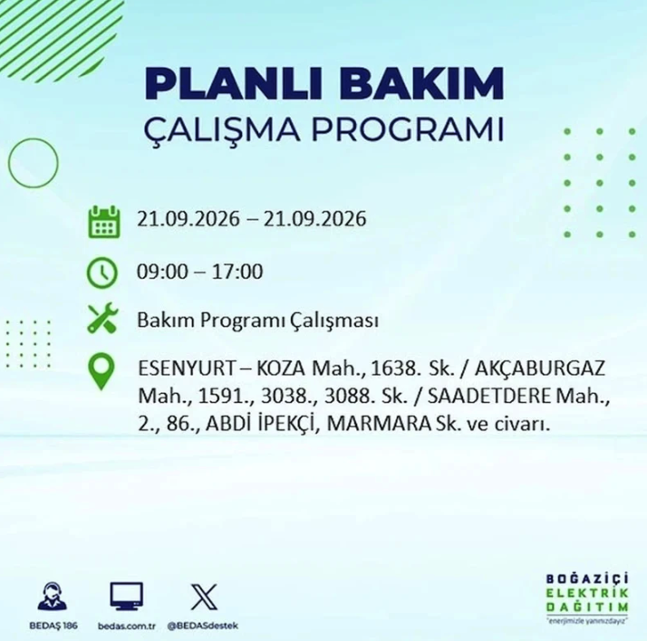 İstanbul iki gün boyunca karanlığa gömülecek! 21-22 Eylül elektrik kesintisi mahalle listesi - Resim: 40