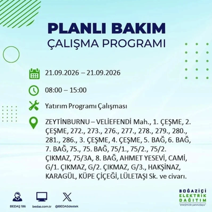 İstanbul iki gün boyunca karanlığa gömülecek! 21-22 Eylül elektrik kesintisi mahalle listesi - Resim: 10