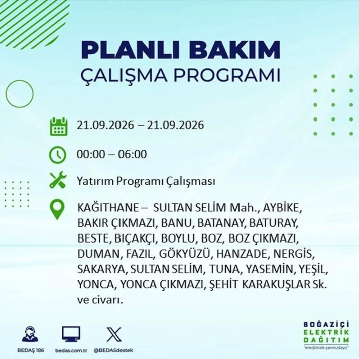 İstanbul iki gün boyunca karanlığa gömülecek! 21-22 Eylül elektrik kesintisi mahalle listesi - Resim: 26