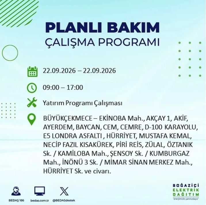 İstanbul iki gün boyunca karanlığa gömülecek! 21-22 Eylül elektrik kesintisi mahalle listesi - Resim: 93