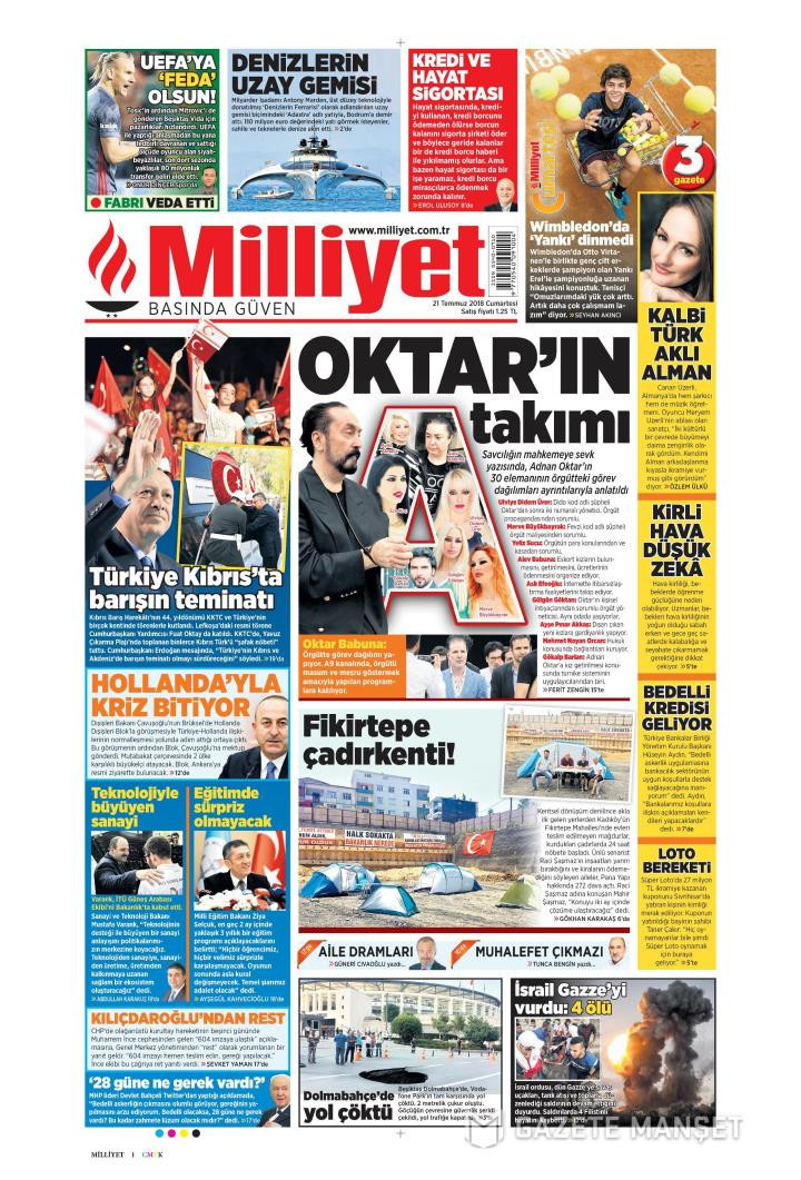 Gazete manşetleri 21 Temmuz 2018 Hürriyet - Posta - Sabah - Sözcü - Resim: 4