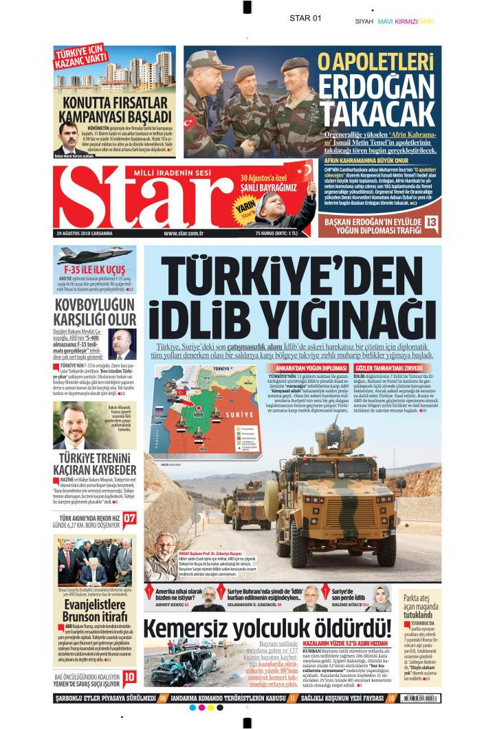 Gazete manşetleri 29 Ağustos 2018 Milliyet - Posta - Sabah - Sözcü - Resim: 2