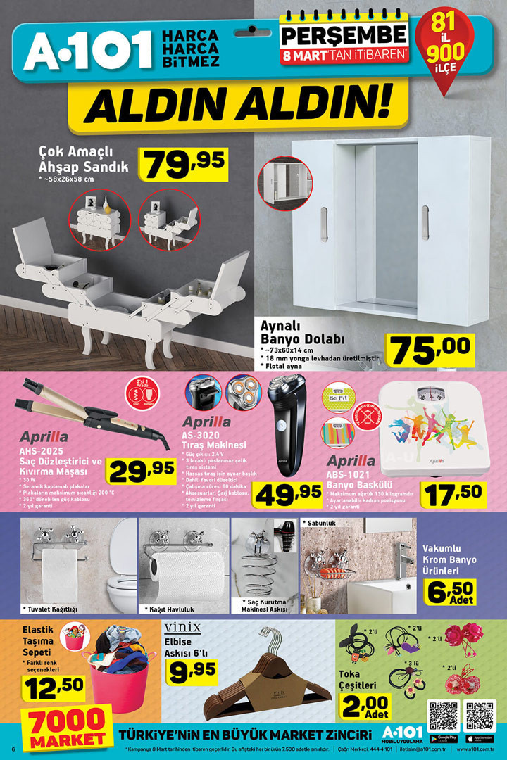 A101 8 Mart 2018 özel aktüel indirimleri kataloğu yeni fırsat ürünleri - Resim: 4