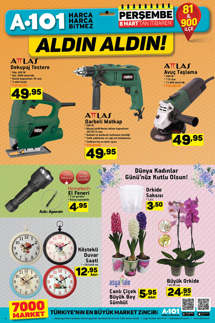 A101 8 Mart sürpriz indirim kataloğu fırsat ürünlerinde yeni fiyat  - Resim: 3