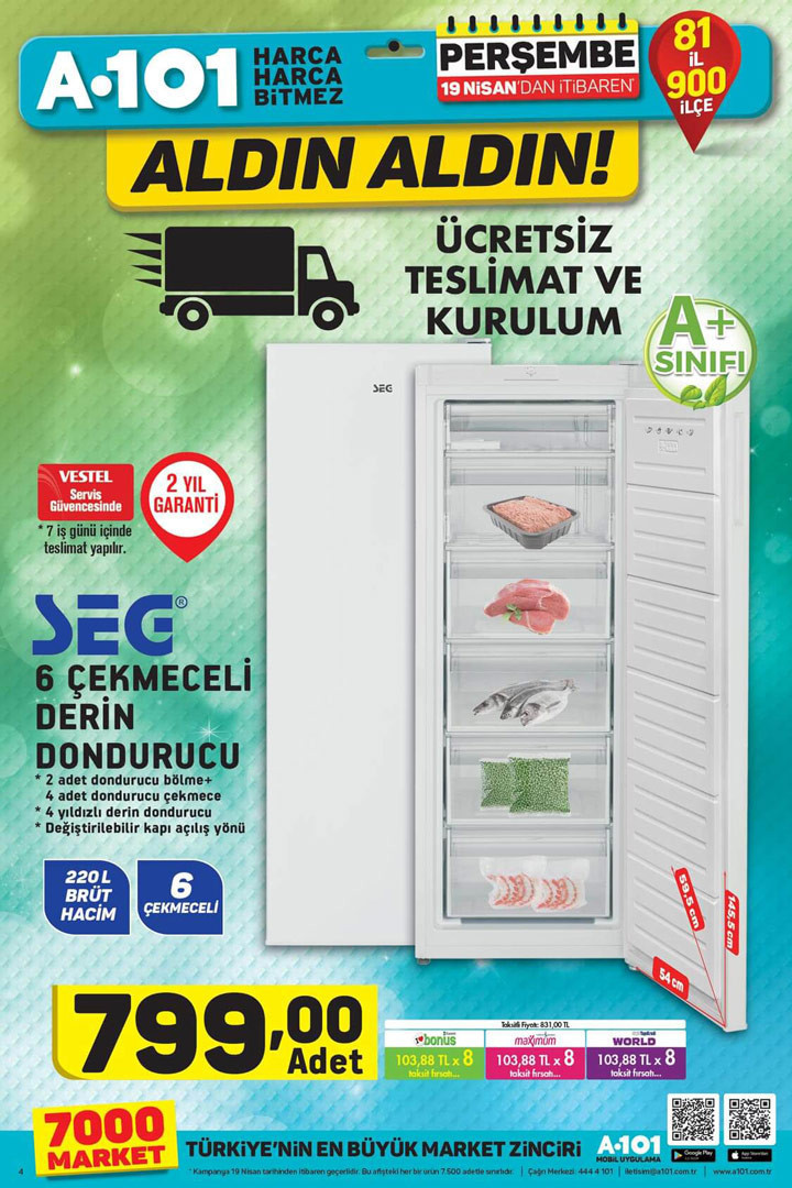 A101 19 Nisan indirim kataloğu aktüel yeni listesi  - Resim: 1