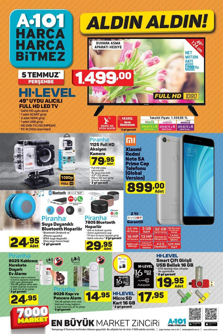 A101 5 Temmuz aktüel indirim kataloğu yeni fırsat broşürü içeriği - Resim: 3