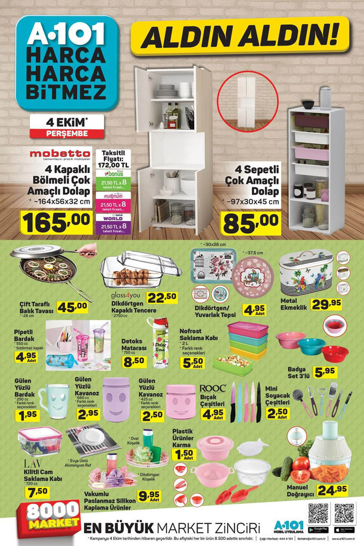 4 Ekim A101 katalog aktüel ürünleri listesi fiyat incelemesi - Resim: 1