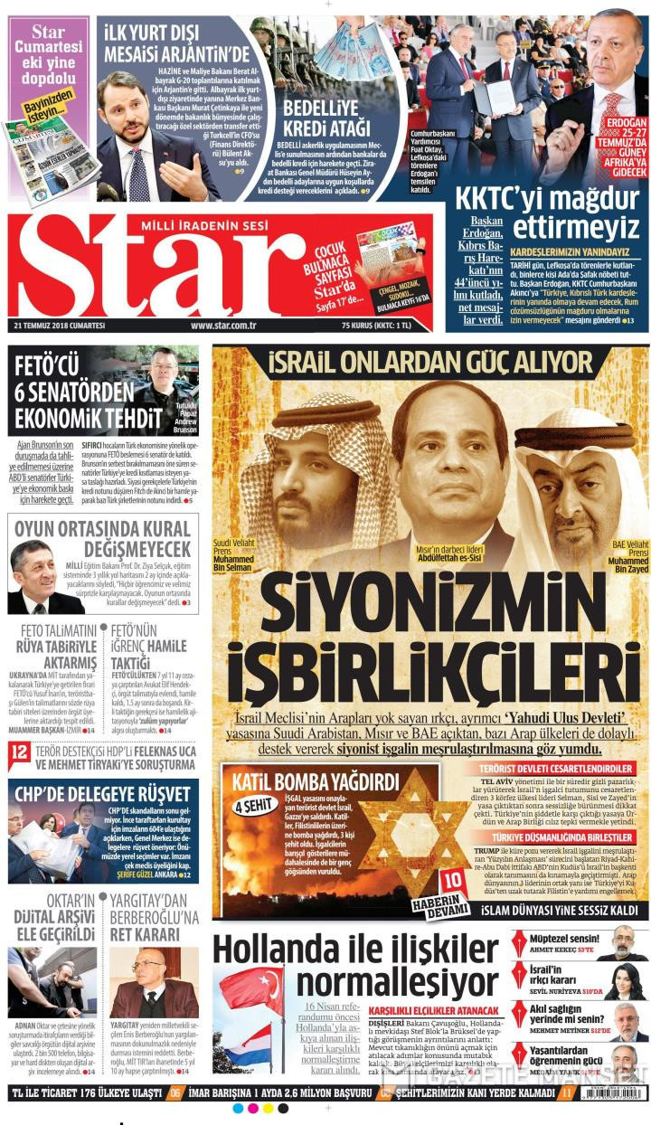 Gazete manşetleri 21 Temmuz 2018 Hürriyet - Posta - Sabah - Sözcü - Resim: 2