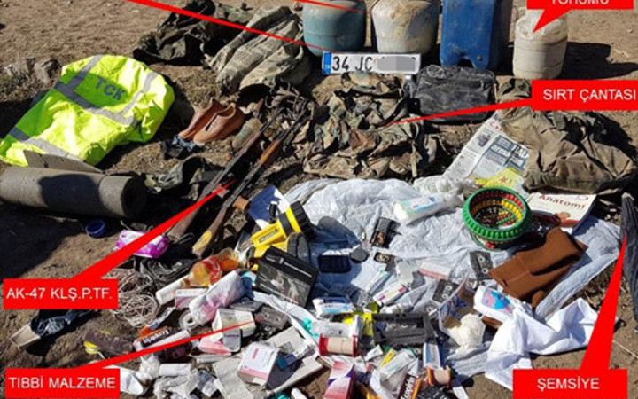 Magaradan çıkan PKK malzemelerine dikkat!