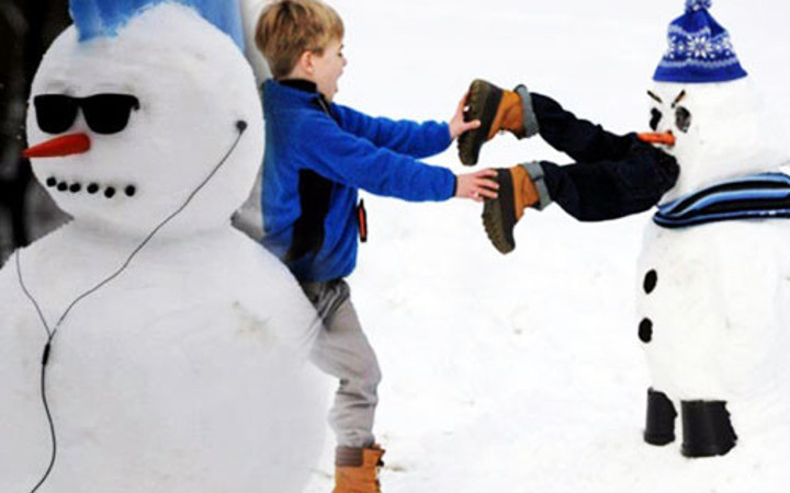Kardan adam yapmayı sanat eserine çevirdiler!